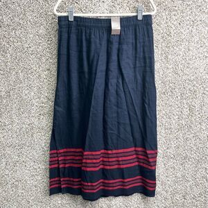 J. Jill Skirt Women’s Medium Navy Blue & Pink Linen Blend Maxi NWT
